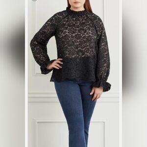 Hill House Millie Black Lace Blouse Size Small